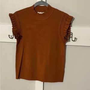 MELISSA NEPTON Ruffled Sleeveless Top - Burnt Orange
